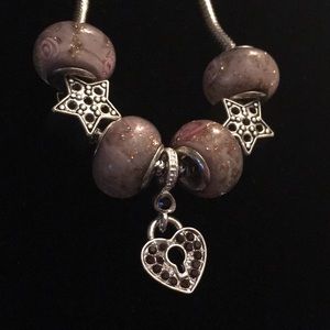 Handmade Lampwork Murano Glass Beaded Bracelet